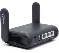 GL.iNet USB AXT1800 (Slate AX) Routeur WiFi 6 pour la Maison et Les Voyages, Router AX1800 Mbps Bi-Bande, Répéteur Extérieur, 3 Ports Gigabit, VPN, WPA3, IPV6, MU-MIMO, OFDMA