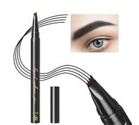 GL-Turelifes Eyebrow Pencil Microblading Pen Liquid Eyebrow Pen Micro 4 Tip Brow Pen Long Lasting Waterproof & Smudge Natural Eyebrow Makeup (#04 noir)