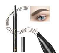 GL-Turelifes Eyebrow Pencil Microblading Pen Liquid Eyebrow Pen Micro 4 Tip Brow Pen Long Lasting Waterproof & Smudge Natural Eyebrow Makeup (#02 brun foncé)