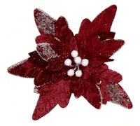 GL-Turelifes Grands fleurs de Noël de 30 cm, lot de 6, fleurs artificielles en forme d'étoile de Noël, en velours, décorations florales pliables pour décorations de Noël, Nouvel An, fêtes de