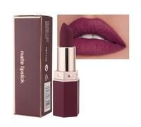 GL-Turelifes Rouge À Lèvres Mat Velouté Étanche Longue Durée Lissage Anti-adhérent Tasse Sexy Couleurs (# 06 Prune)