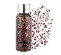 GL-Turelifes Sirène Paillettes Chunky Glitter Liquide Fard À Paupières Glitter Body Gel Festival Glitter Cosmétique Visage Cheveux Ongles Maquillage Longue Durée Mousseux 30g (07# Bronze)
