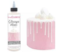 ScrapCooking - Glaçage Blanc Prêt à l’Emploi 130g - Goût Chocolaté & Séchage Rapide - Pour Pâtisseries, Éclairs, Gâteaux, Biscuits, Desserts, Dripcake - Cake Design - 4703