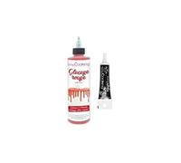 Glaçage goût chocolat 130 g rouge + Stylo de glaçage noir Scrapcooking
