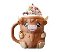 Glace à la pinte refroidisseur - Highland Cow Ice Creamer | Coupe à palette anti-fuite | Réfrigérateur à dessert congelé | Boîte de bière Décoration de maison pour animaux
