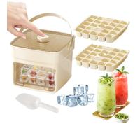 Glace avec couvercle à pression et poignée | Cube à glace pour congélateur pour whisky, cocktail, café, jus, maison, camping, fête