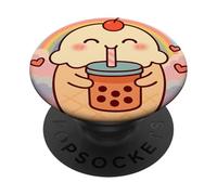 Glace Bubble Tea Lover Cute Anime Kawaii Rainbow PopSockets PopGrip Adhésif