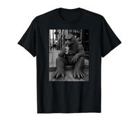 Glacé Coffee Lovers Funny Monster Lizard Lounge Internet Meme T-Shirt Graphique avec Valeur, Homme, Noir, XL