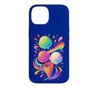 Glace colorée Motif Arc-en-Ciel été Dessert Cadeau Joie Coque pour iPhone 14