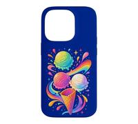 Glace colorée Motif Arc-en-Ciel été Dessert Cadeau Joie Coque pour iPhone 14 Pro