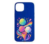 Glace colorée Motif Arc-en-Ciel été Dessert Cadeau Joie Coque pour iPhone 15 Plus