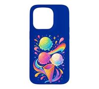 Glace colorée Motif Arc-en-Ciel été Dessert Cadeau Joie Coque pour iPhone 15 Pro