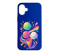 Glace colorée Motif Arc-en-Ciel été Dessert Cadeau Joie Coque pour iPhone 16 Plus
