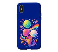 Glace colorée Motif Arc-en-Ciel été Dessert Cadeau Joie Coque pour iPhone X/XS
