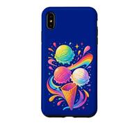 Glace colorée Motif Arc-en-Ciel été Dessert Cadeau Joie Coque pour iPhone XS Max