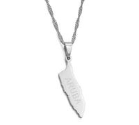 Glace de Biarritz Chain Épaissie pour Les Îles Caraïbes: Bijou Élégant avec Une Alphabétique en Lettres du Drapeau Le Périple des Iles Épinglé sur la Chaîne