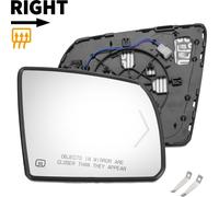 Glace De Rétroviseur Latéral Droit De Remplacement Avec Plaque De Support Chauffante En Verre Blanc Pour Toyota Sequoia 08-17 Pour Toyota Tundra Avec Modèle De Lampe