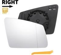 Glace De Rétroviseur Latéral Droit De Remplacement Avec Plaque De Support Chauffante En Verre Blanc Pour Mercedes-Benz Classe S/C/E W212 W204 W221