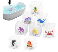 Glace Lumineuse De Bain - ABS 2,5 x 2,5 cm 8 Pièces | Jouets D'eau Pour Bain Enfant | Cubes De Glace Jouet De Bain Bébé | Jouets De Bain LED Pour Amusant Jeu Sensoriel Activités Aquatiques