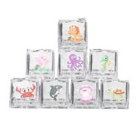 Glace Lumineuse pour Baignoire - 8 Pièces Jouets Sensoriels Étanches | Glace Sensorielle Brillante Jouet De Bain - pour Piscine Douche Voyage Anniversaire Noël Fêtes Maison