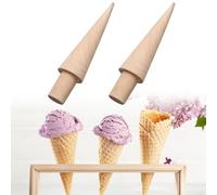 Glacée Rouleau Gaufres, 2 Pièces Rouleau de Gaufres Mouler, Moule à Cône de Crème, Glacée Cône Rouleau, Cône Gaufré Moules, Moule à Cône en Bois pour Diy Gaufres Et Des Cornets De Crème Glacée