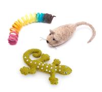 Glaciart One Ensemble de jouets en laine pour chat avec herbe à chat | Jouet mignon pour l'interaction et le soulagement de l'ennui, encourage à faire de l'exercice, à explorer et à jouer | Rempli