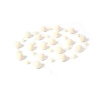 Glaciart One Guirlande de boules de Noël en feutre pour Noël, anniversaire, fête de mariage avec 35 boules de neige blanches - Laine NZ feutrée à la main au Népal