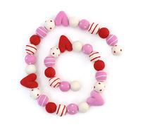 Glaciart One Guirlande de boules en feutre de Saint-Valentin avec boules tourbillonnantes - Fabriquée à la main au Népal en utilisant de la laine de Nouvelle-Zélande - Réutilisable, durable, élégante et polyvalente - Facile à accrocher et à entretenir - 2,7 m, 4 cœurs, 30 boules