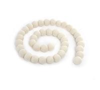 Glaciart One Guirlande de boules en feutre pour décoration de Noël, anniversaire, fête de mariage, 2,7 m avec 40 boules de neige en laine NZ, fabriquée à la main au Népal