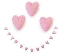 Glaciart One Guirlande de cœurs en feutre - Guirlande de pompons - 1,5 m, 13 cœurs, couleur rose, décoration de chambre d'enfant, fanions, décorations de fête d'anniversaire, carnaval, accessoire