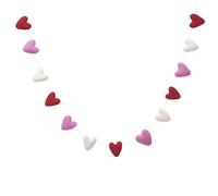 Glaciart One Guirlande de cœurs en feutre - Guirlande de pompons - 1,8 m, 13 cœurs, 3 couleurs de Saint-Valentin, décorations de chambre d'enfant, fanions, décorations de fête d'anniversaire, carnaval, accessoire photo