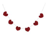 Glaciart One Guirlande en crochet en forme de cœur - 84,8 cm - 6 cœurs - Décoration de Saint-Valentin, décoration de chambre d'enfant, fanions, décorations de fête d'anniversaire, carnaval, accessoire photo
