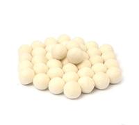 Glaciart One Lot de 40 Boules de Laine Feutrée, Pompons de 1 cm - Faits à la Main, Blanc Naturel Pur - Petites Houppettes en Vrac pour Feutrage et Guirlande