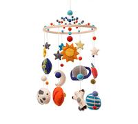 Glaciart One Mobile pour chambre d'enfant - Décoration colorée pour berceau, chambres de bébé - Fait à la main, bois sans danger pour les enfants, feutre laine et coton