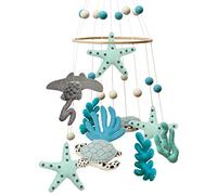 Glaciart One Ocean Nursery Mobile - Décor coloré pour berceau, chambres de bébé - Fait à la main, bois, feutre de laine et coton sans danger pour les enfants - 10x30Inch, 60Inch Hanging String