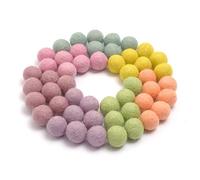 Glaciart One Pompons en feutre, boules de feutre de laine (50 pièces) de 2 cm, faites à la main, 7 couleurs pastel (rose bébé,lilas, bleu ciel et plus) - Petite houppette pour feutrage et guirlandes