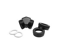Glacier Adaptateur dur Tube 2x 12mm 45 degrés - noir