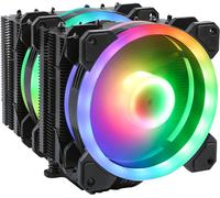 Glacier Black Rgb ¿ Twin Tower Avec 6 Power Heatpipes ¿ 2 Ventilateurs Argb Pwm 120Mm ¿ Tpd 220W Et Plus ¿ Barre De Protection Am4 ¿ Noir