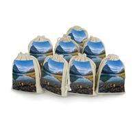 Glacier National Park Lot de 8 sacs vides en mousseline avec cordon de serrage en coton réutilisables et lavables pour herbes, épices, bonbons, savon, bijoux, cadeaux de mariage