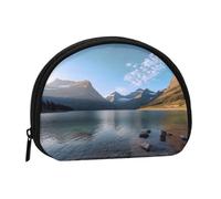 Glacier National Park Mini sac de rangement avec fermeture éclair pour clés de monnaie, vous pouvez également ranger tous les petits objets que vous voulez, Noir , Taille unique, Pochette à monnaie