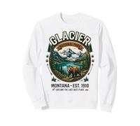 Glacier National Park Montana Emblème Vintage Grizzly Bear Sweatshirt