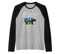 Glacier National Park Montana Moose Randonnée Camping Souvenir Manche Raglan