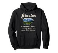 Glacier National Park Montana Moose Randonnée Camping Souvenir Sweat à Capuche