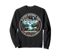 Glacier National Park Montana USA Explore Wilderness Emblème Sweatshirt