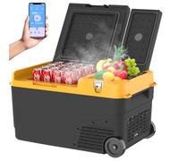 Glacière à compresseur, 27 litres, portable, électrique, avec deux zones, réfrigérateur de voiture, réfrigérateur 12/24 V CC et 100-240 V CA, commande par application, mini glacière pour voiture