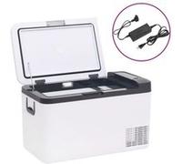 Vidaxl Glacière Avec Poignée Et Adaptateur Noir Et Blanc 18 L Pp Et Pe