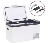 Vidaxl Glacière Avec Poignée Et Adaptateur Noir Et Blanc 25 L Pp Et Pe