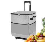 Glacière avec Roues et Poignée,Sac Isotherme Étanche Souple | Caddie Isotherme Réutilisable à Roues Design Imperméable pour Repas Route Pique-Nique Voyage Plage Extérieur