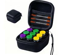 Glacière de voyage pour flacons d'insuline avec 9 compartiments, coque de protection en EVA, rembourrage en éponge épaisse pour résistance aux chocs, fermeture éclair sécurisée avec sangle de