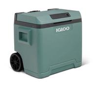 Igloo Glacière électrique IE42 avec poignée télescopique et roulettes pour voiture et prise de courant, 42 L, 12V et 230V, vert